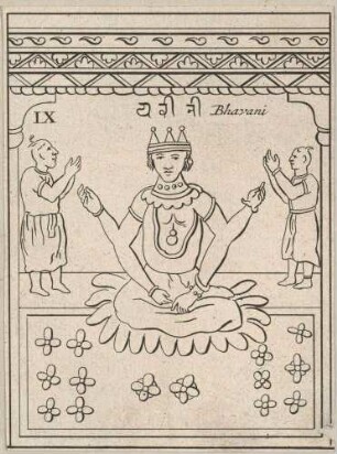 IX Bhavani; Teil von Blatt 7 aus: Cérémonies et coutumes religieuses des peuples idolatres, Vol. I.2