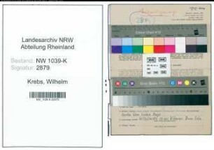 Entnazifizierung Wilhelm Krebs , geb. 10.05.1892 (Kapellmeister)