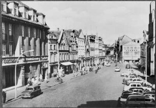 Güstrow. Markt. Blick zur Einmündung Mühlenstraße