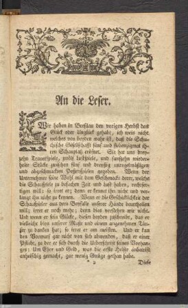 An die Leser.