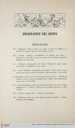 Miniatures (Nr. 212 - 226)