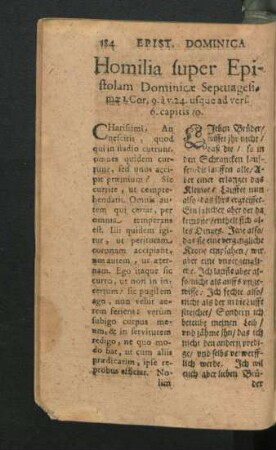 Homilia super Epistolam Dominicae Septuagesimae