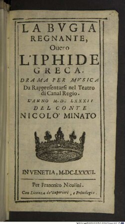 La bugia regnante, overo l'Iphide greca