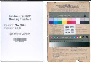 Entnazifizierung Johann Schaffrath , geb. 30.09.1897 (Steuerberater)