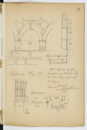 Dorfkirche, Lindena: Details (aus: Skizzen- und Fotoalbum 28)
