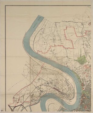 Teilausschnitt eine topographischen Planes von Düsseldorf