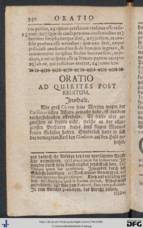 Oratio Ad Quirites Post Reditum.