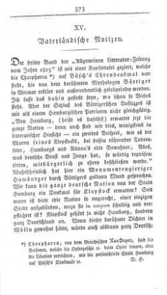 XV. Vaterländische Notizen.