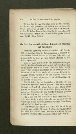 ¬Ein¬ Wort über naturwissenschaftlichen Unterricht auf Gymnasien und Universitäten