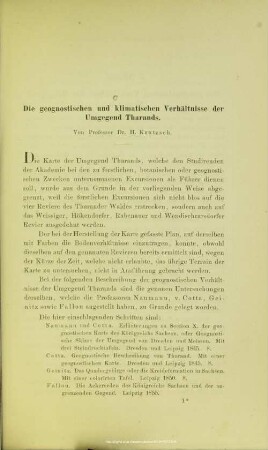 Die geognostischen und klimatischen Verhältnisse der Umgegend Tharands.