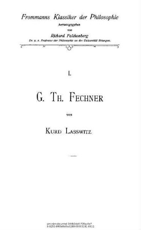 1: Gustav Theodor Fechner
