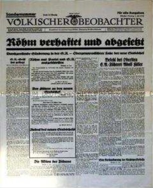 Reprint der Sonderausgabe der "Völkischer Beobachter" zur "Röhm-Affäre"