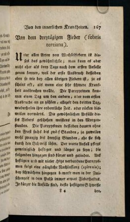 167-174, Von dem dreytägigen Fieber ( febris tertiana)