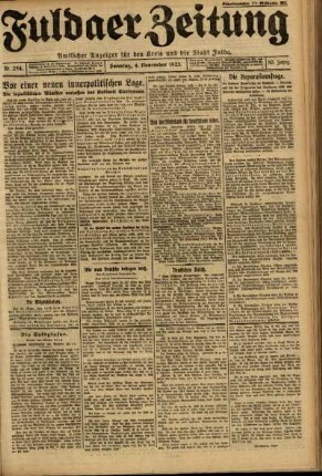 Ausgabe vom Sonntag, den 04. November 1923.