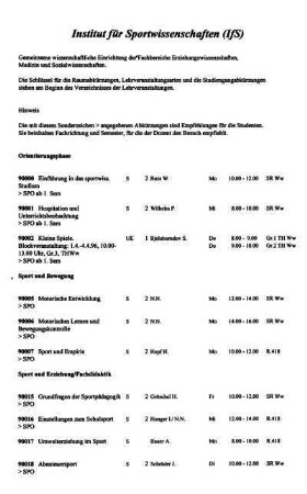 Institut für Sportwissenschaften (IfS)