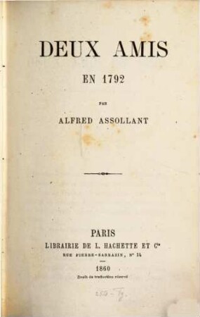 Deus amis en 1792