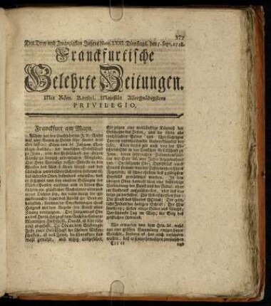 Num. LXXI. Dienstags, den 5. Sept. 1758. - Num. LXXX. Freytags, den 6. Octob. 1758.