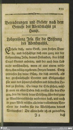 Betrachtungen und Gebete nach dem Genusse des Abendmahls zu Hause