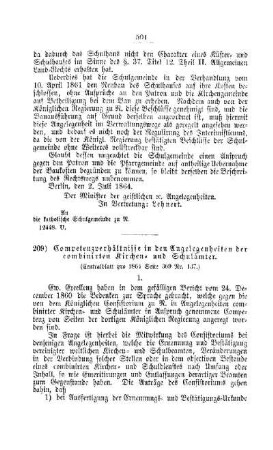 Competenzverhältnisse in den Angelegenheiten der combinirten Kirchen- und Schulämter : [V. Elementarschulwesen]