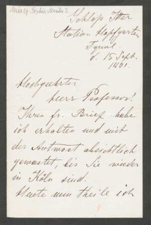 Brief an Franz Wüllner : 15.09.1891