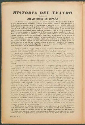 Historia del teatro : Continuación - Los actores en españa
