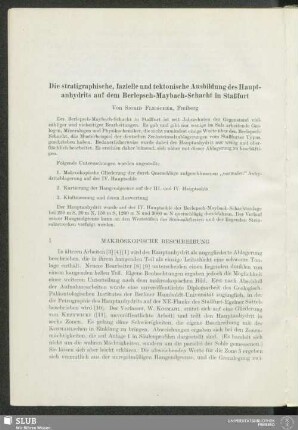 Die stratigraphische, fazielle und tektonische Ausbildung des Hauptanhydrits auf dem Berlepsch-Maybach-Schacht in Staßfurt