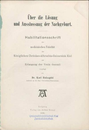 Über die Lösung und Ausstossung der Nachgeburt
