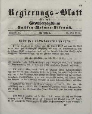 Nr. 11 : 16. Mai 1860