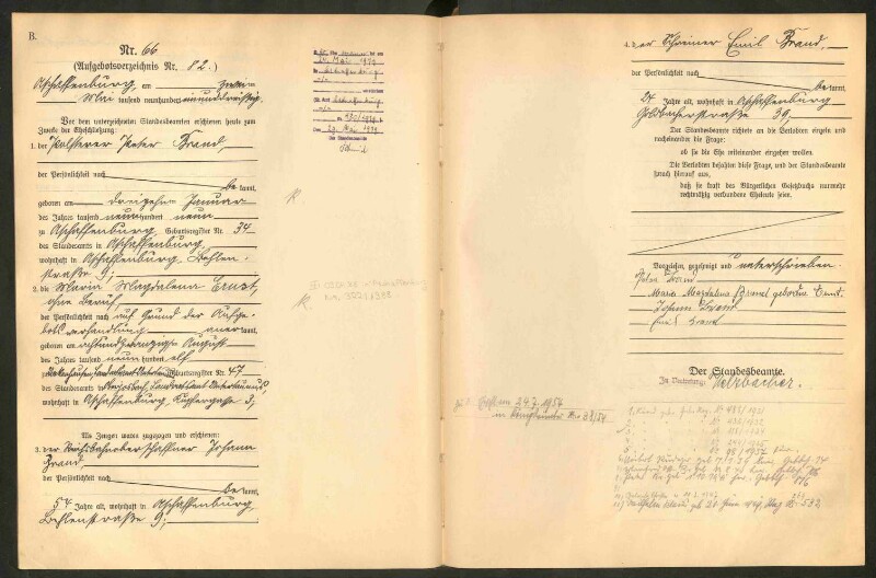 Standesamtsbuch der Stadt Aschaffenburg: Eheschließungen 252/1930 - 130/1931