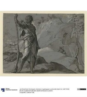 Herkules in gebirgiger Landschaft