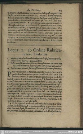 Locus 2. ab Ordine Rubricarum seu Titulorum