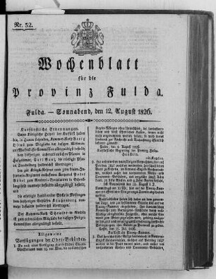 Nr. 32, Ausgabe vom 12. August 1826