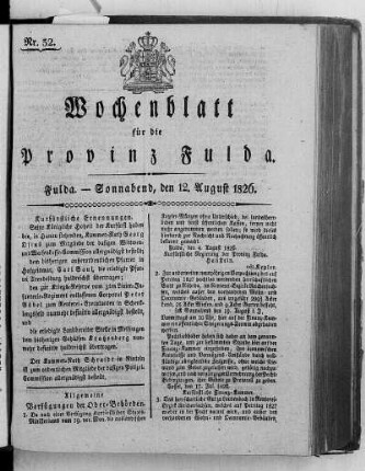 Nr. 32, Ausgabe vom 12. August 1826