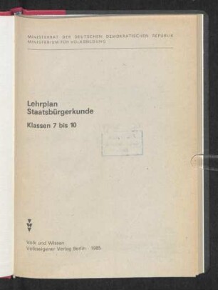 1985: Klassen 7 bis 10