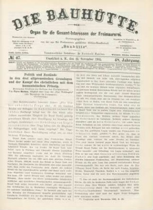 No. 47. Frankfurt a. M., den 25. November 1905. 48. Jahrgang.