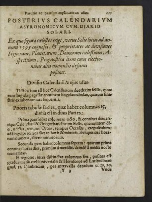 Divisio Calendarii & eius usus.