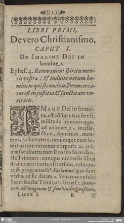 Caput I. De Imagine Dei in homine