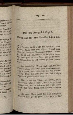 Drei und zwanzigstes Capitel. Warum und wie man Bataillen liefern soll