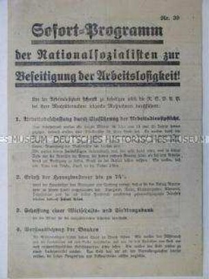 Propagandaflugblatt: Aufruf der NSDAP zur Wahl Adolf Hitlers