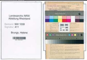 Entnazifizierung Helene Brungs , geb. 07.01.1894 ()