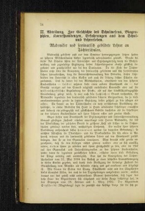 Akademiker und seminarisch gebildete Lehrer an Töchterschulen