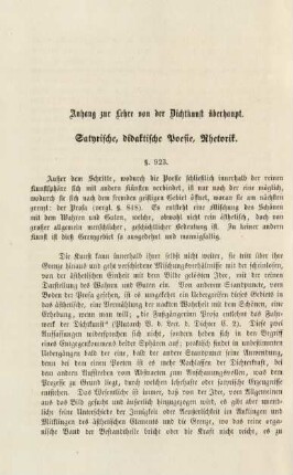 Anhang zur Lehre von der Dichtkunst überhaupt. Satyrische, didaktische Poesie, Rhetorik