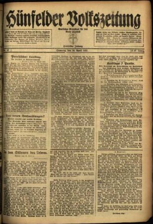 Ausgabe vom Samstag, den 16. April 1921.