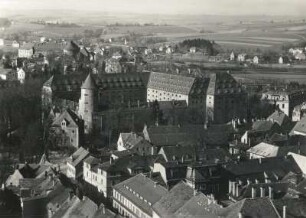 Freiberg (Sachsen), Blick vom Petriturm auf Schloss Freudenstein