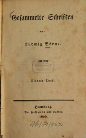 Gesammelte Schriften, 4. Vermischte Aufsätze, Erzählungen, Reisen. - 1829. - 329 S.