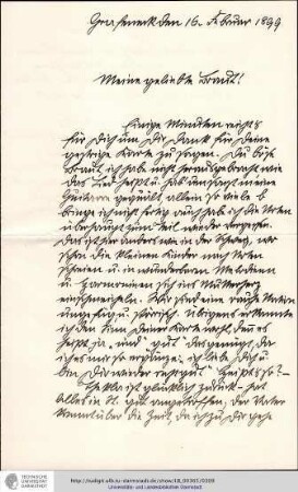 Brief vom 16.02.1899