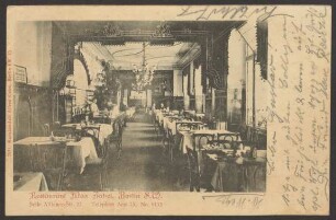 Ansichtskarte „Restaurant Max Zabel“, Belle-Alliance-Straße [2/2]