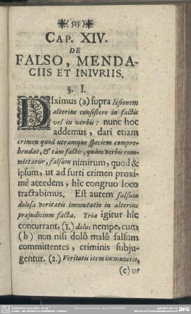 Cap. XIV. De Falso, Mendaciis Et Iniuris