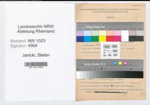 Entnazifizierung Stefan Janicki , geb. 29.08.1892 (Zollsekretaer)
