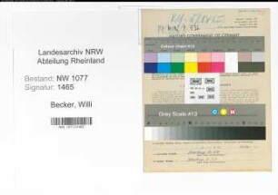 Entnazifizierung Willi Becker , geb. 05.06.1915 (Polizist)